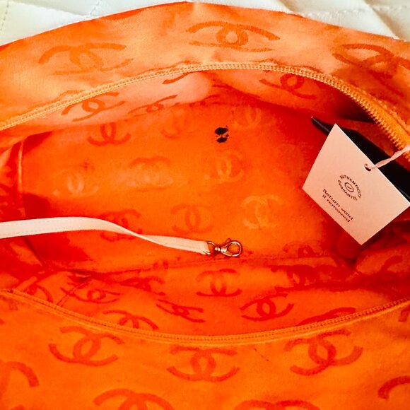 AUTHENTIC CHANEL LAMBSKIN LEATHER AND SNAKESKIN CC QUILTED CAMBON TOTE BAG RARE - Picture 11 of 14